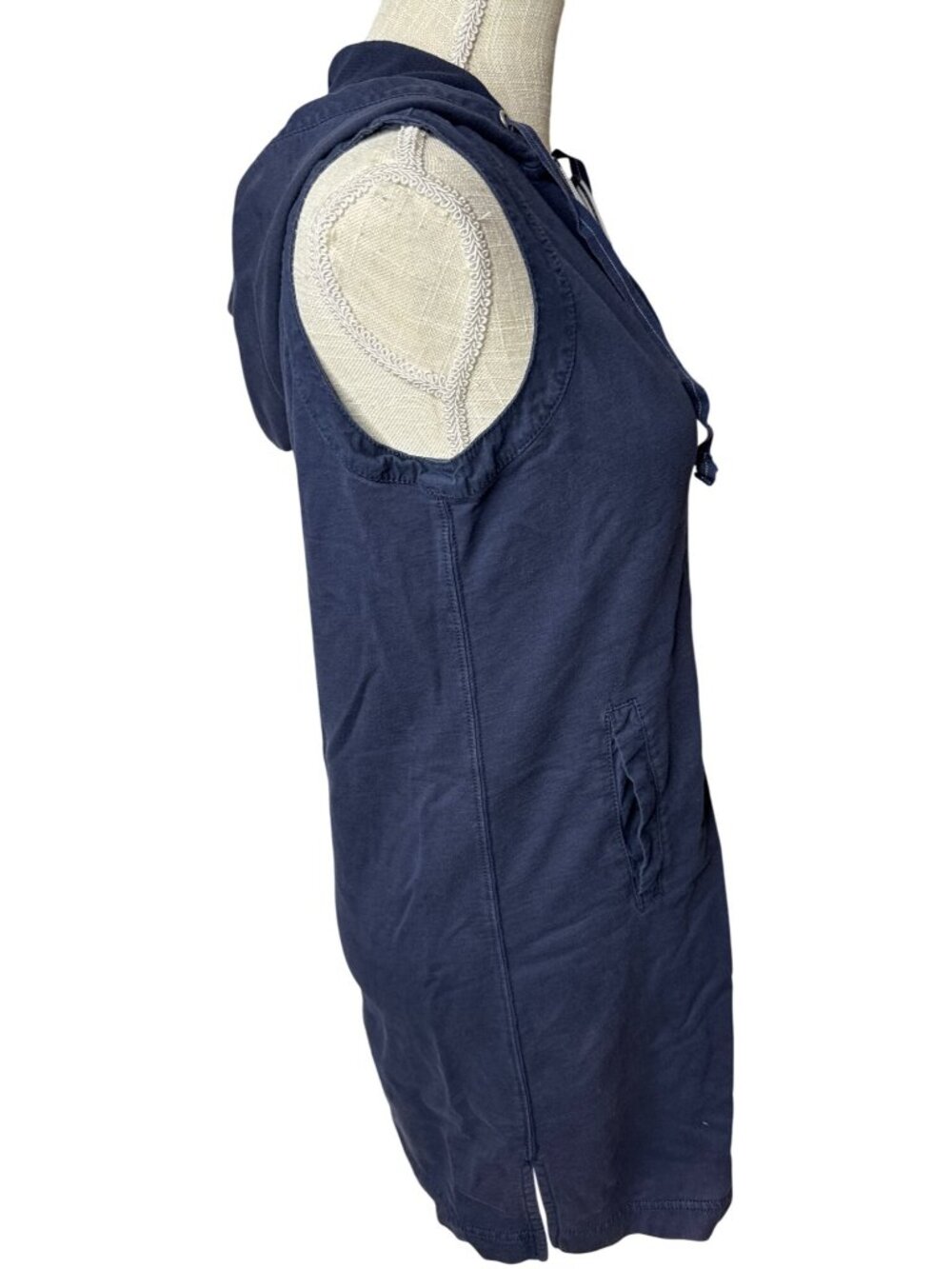 Nautica Womens Navy Sleeveless Hoodie Beach Swimwear Coverup Size S - Picture 4 of 9
